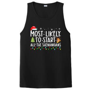 Most Likely To Start The Shenanigans Christmas Family Xma PosiCharge Competitor Tank