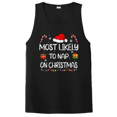 Most Likely To Nap On Christmas Family Funny Matching PosiCharge Competitor Tank