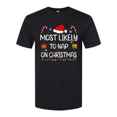 Most Likely To Nap On Christmas Family Funny Matching Softstyle CVC T-Shirt