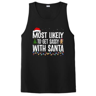 Most Likely To Get Sassy with Santa Funny Family Christmas PosiCharge Competitor Tank