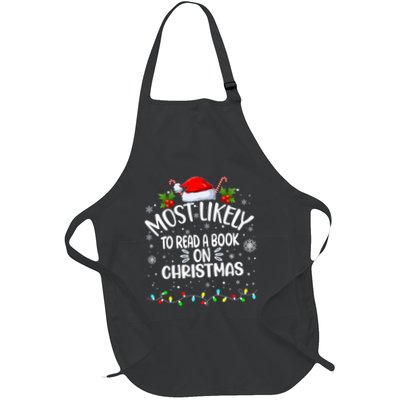 Most Likely To Read A Book On Christmas Full-Length Apron With Pockets