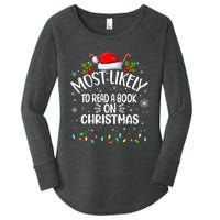 Most Likely To Read A Book On Christmas Women's Perfect Tri Tunic Long Sleeve Shirt