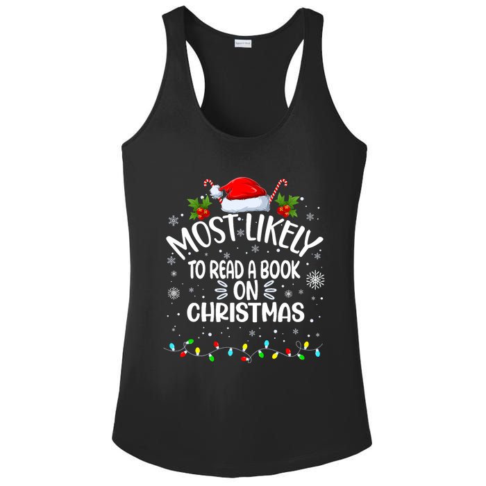 Most Likely To Read A Book On Christmas Ladies PosiCharge Competitor Racerback Tank