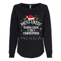 Most Likely To Read A Book On Christmas Womens California Wash Sweatshirt