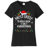 Most Likely To Read A Book On Christmas Women's T-Shirt