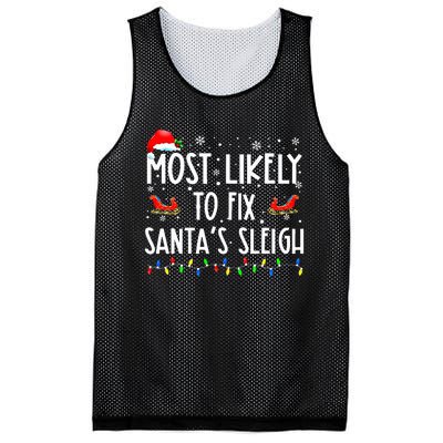 Most Likely To Fix Santa Sleigh Christmas Believe Santa  Mesh Reversible Basketball Jersey Tank