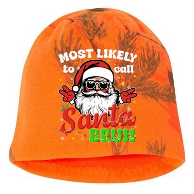 Most Likely To Call Santa Bruh Family Christmas Funny Kati - Camo Knit Beanie