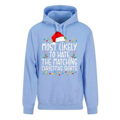 Most Likely To Hate Matching Christmas Funny Family Matching  Unisex Surf Hoodie