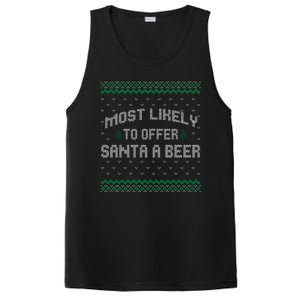 Most Likely To Offer Santa A Beer Ugly Christmas Shirts For Family PosiCharge Competitor Tank