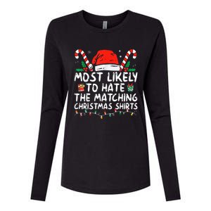 Most Likely To Hate Matching Christmas Funny Family Matching Womens Cotton Relaxed Long Sleeve T-Shirt