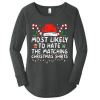 Most Likely To Hate Matching Christmas Funny Family Matching Women's Perfect Tri Tunic Long Sleeve Shirt