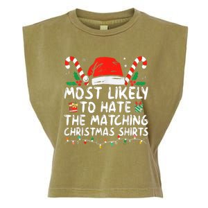 Most Likely To Hate Matching Christmas Funny Family Matching Garment-Dyed Women's Muscle Tee