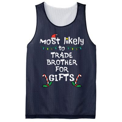 Most Likely Trade Brother For Gifts Christmas Xmas Family Mesh Reversible Basketball Jersey Tank