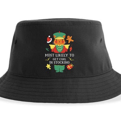 Most Likely To Get Coal In Stocking Christmas Sustainable Bucket Hat