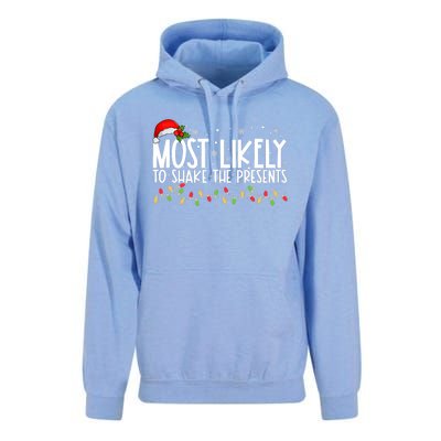 Most Likely To Shake The Presents Funny Family Christmas Unisex Surf Hoodie