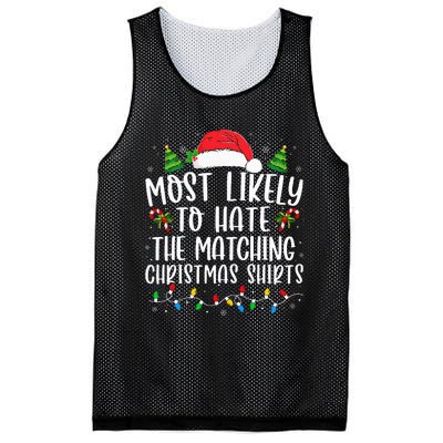 Most Likely To Hate Matching Xmas Funny  Mesh Reversible Basketball Jersey Tank