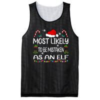 Most Likely To Be Mistaken As An Elf Christmas Family Mesh Reversible Basketball Jersey Tank