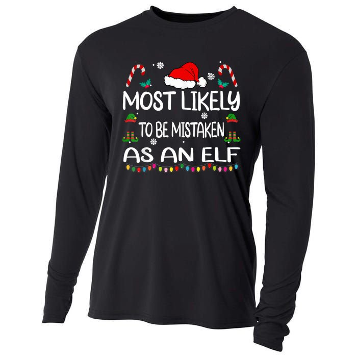 Most Likely To Be Mistaken As An Elf Christmas Family Cooling Performance Long Sleeve Crew