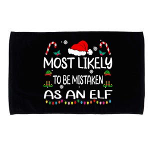 Most Likely To Be Mistaken As An Elf Christmas Family Microfiber Hand Towel