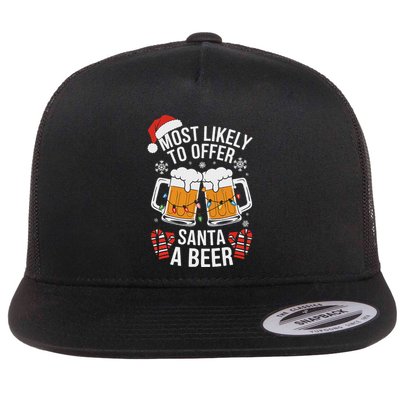 Most Likely To Offer Santa A Beer Christmas Drinking Flatbill Hat