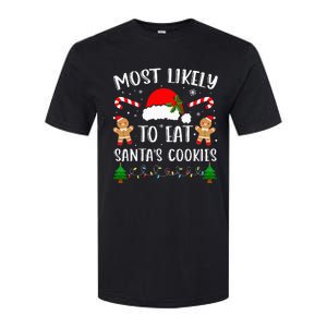 Most Likely To Eat Santa's Cookies Christmas Matching Family Softstyle CVC T-Shirt