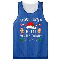 Most Likely To Eat Santa's Cookies Christmas Matching Family Mesh Reversible Basketball Jersey Tank