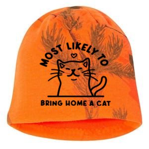 Most Likely To Bring Home A Cat Cute Lovers Christmas Kati - Camo Knit Beanie