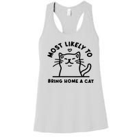 Most Likely To Bring Home A Cat Cute Lovers Christmas Women's Racerback Tank