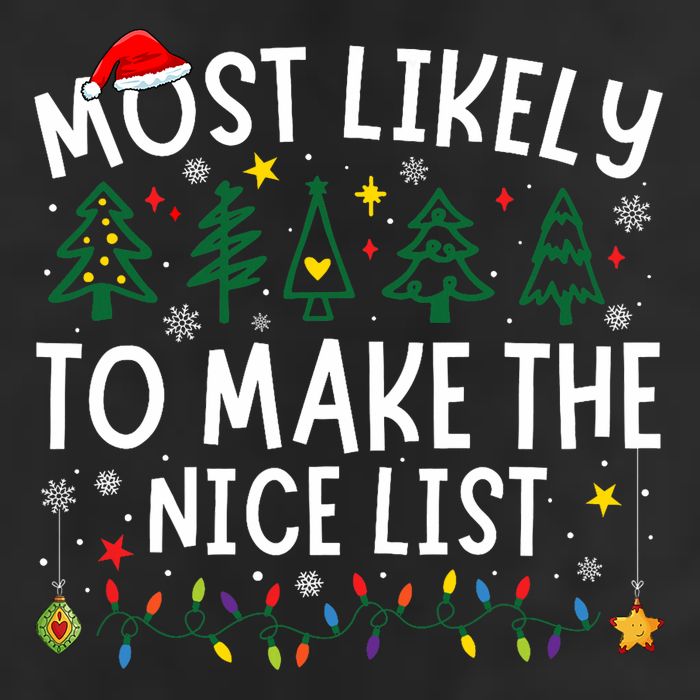 Most Likely To Make The Nice List Matching Christmas Knit Cap Winter Beanie