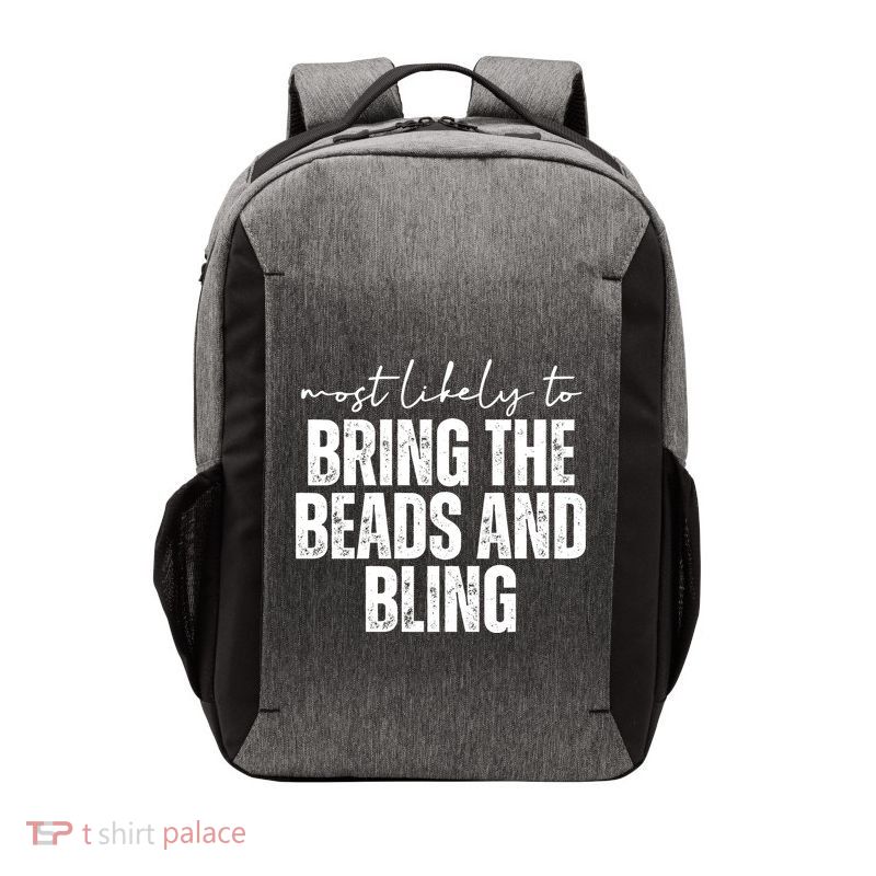 Most Likely To Bring The Beads And Bling Mardi Gras Vector Backpack