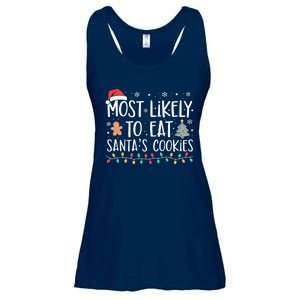 Most Likely To Eat Santas Cookies Xmas Family Christmas Ladies Essential Flowy Tank