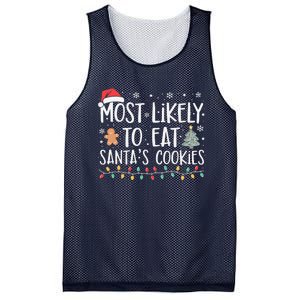 Most Likely To Eat Santas Cookies Xmas Family Christmas Mesh Reversible Basketball Jersey Tank