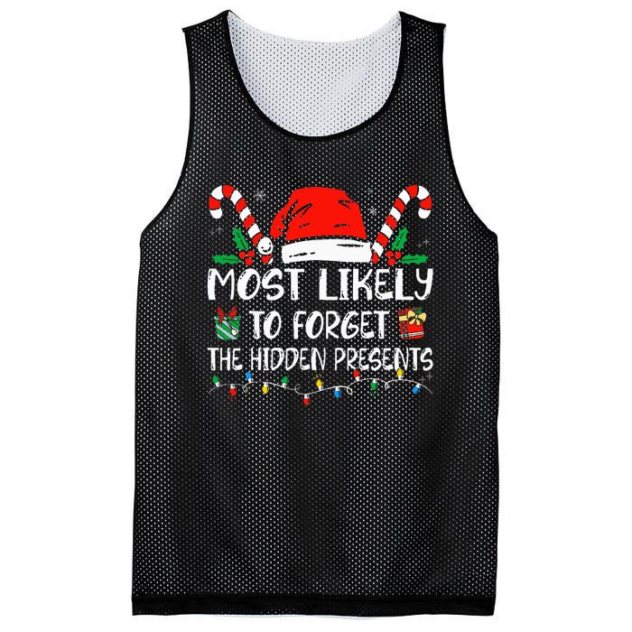 Most Likely To Forget The Hidden Presents Family Christmas Mesh Reversible Basketball Jersey Tank