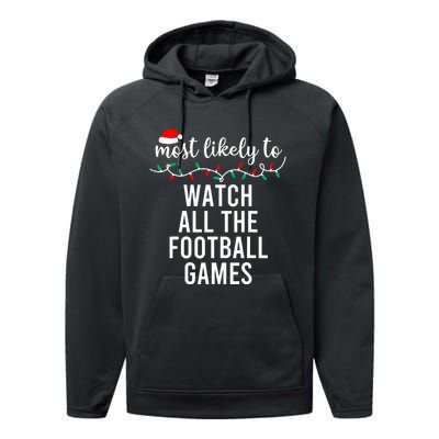 Most Likely To Christmas Matching Family Pajamas Funny Performance Fleece Hoodie