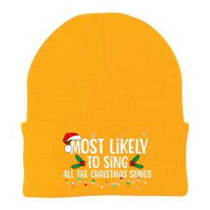 Most Likely To Sing All The Christmas Songs Family Matching Knit Cap Winter Beanie