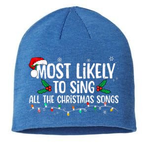 Most Likely To Sing All The Christmas Songs Family Matching Sustainable Beanie