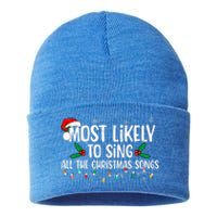 Most Likely To Sing All The Christmas Songs Family Matching Sustainable Knit Beanie