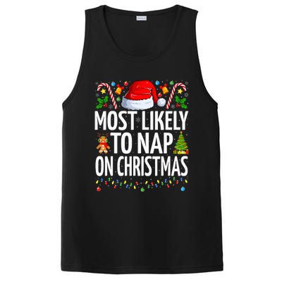 Most Likely To Nap On Christmas Funny Family Christmas PosiCharge Competitor Tank