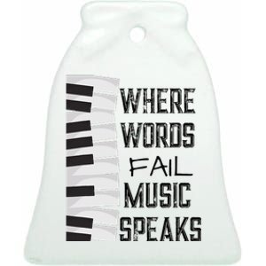 Music Lovers Themed Gift Ceramic Bell Ornament