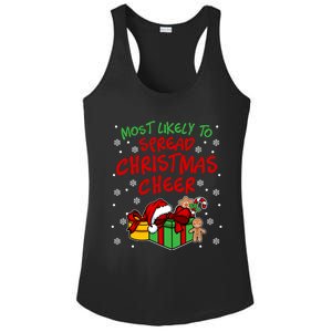 Most Likely To Spread Christmas Cheer Funny Gift Ladies PosiCharge Competitor Racerback Tank