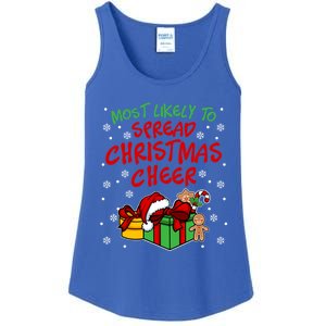 Most Likely To Spread Christmas Cheer Funny Gift Ladies Essential Tank