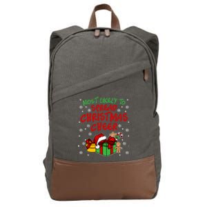 Most Likely To Spread Christmas Cheer Funny Gift Cotton Canvas Backpack