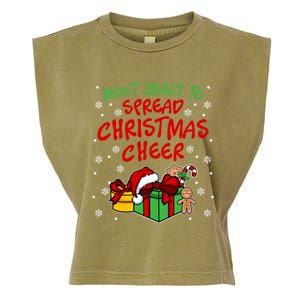 Most Likely To Spread Christmas Cheer Funny Gift Garment-Dyed Women's Muscle Tee