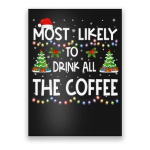 Most Likely To Drink All The Coffee Christmas Poster