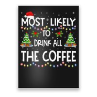 Most Likely To Drink All The Coffee Christmas Poster