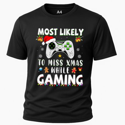 Most Likely To Miss Xmas While Gaming Christmas Matching Performance Shirt