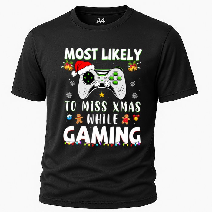 Most Likely To Miss Xmas While Gaming Christmas Matching Performance Shirt