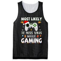 Most Likely To Miss Xmas While Gaming Christmas Matching Mesh Reversible Basketball Jersey Tank