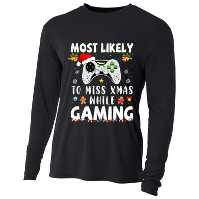 Most Likely To Miss Xmas While Gaming Christmas Matching Cooling Performance Long Sleeve Crew