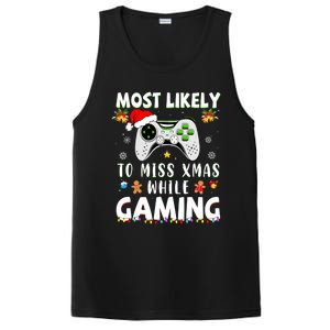 Most Likely To Miss Xmas While Gaming Christmas Matching PosiCharge Competitor Tank